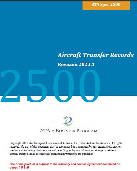 ATA Spec 2500-2023 Aircraft Transfer Records - Click Image to Close